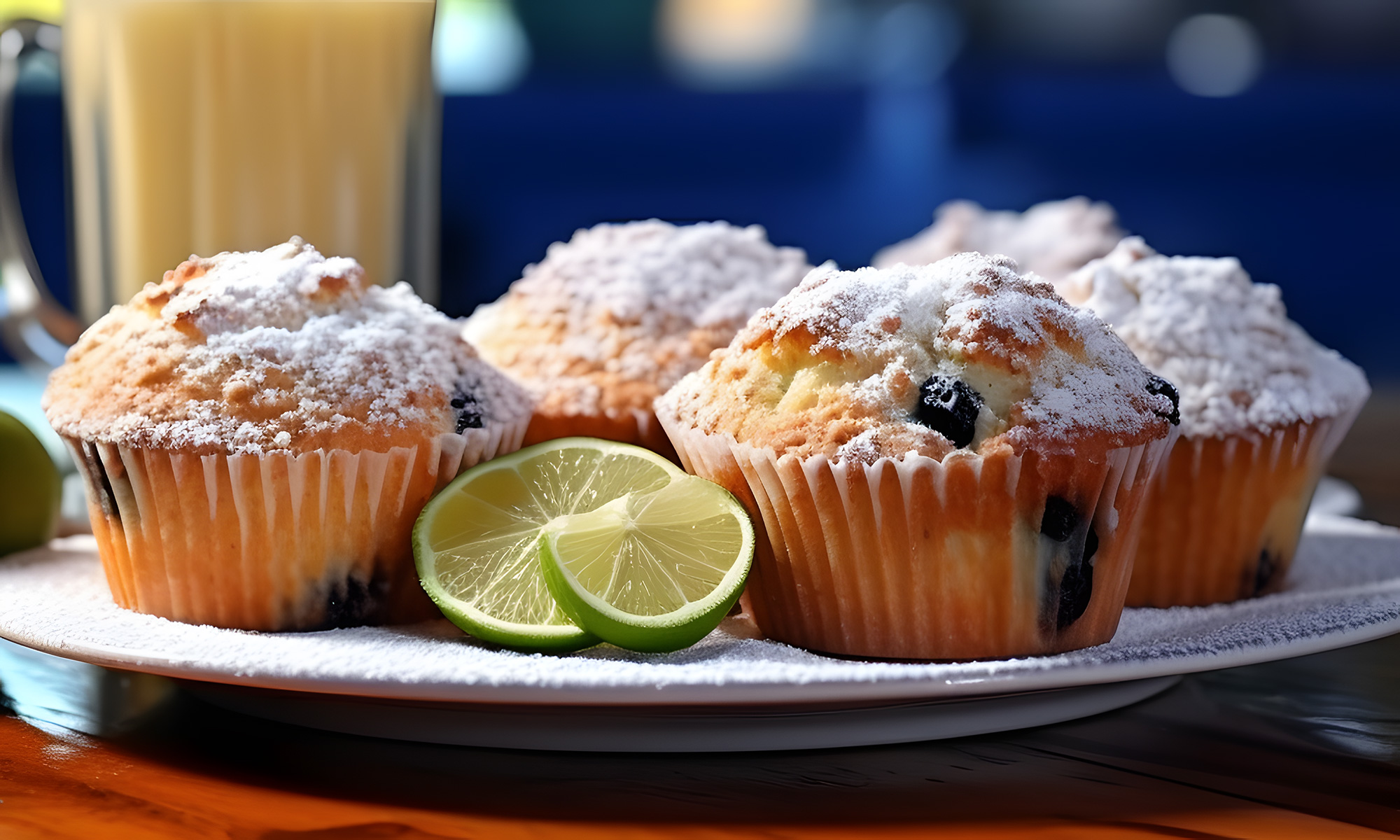 Blueberry, Lime & Coconut Muffins - Heather Sheridan